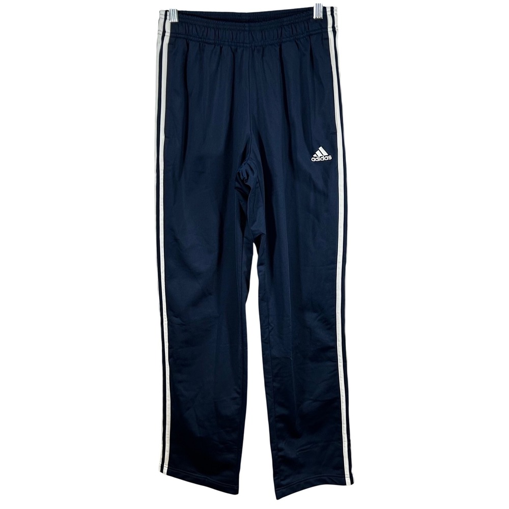 Adidas Mens Essentials 3-Stripes Track Pants Navy Blue White BK7404 Size Small